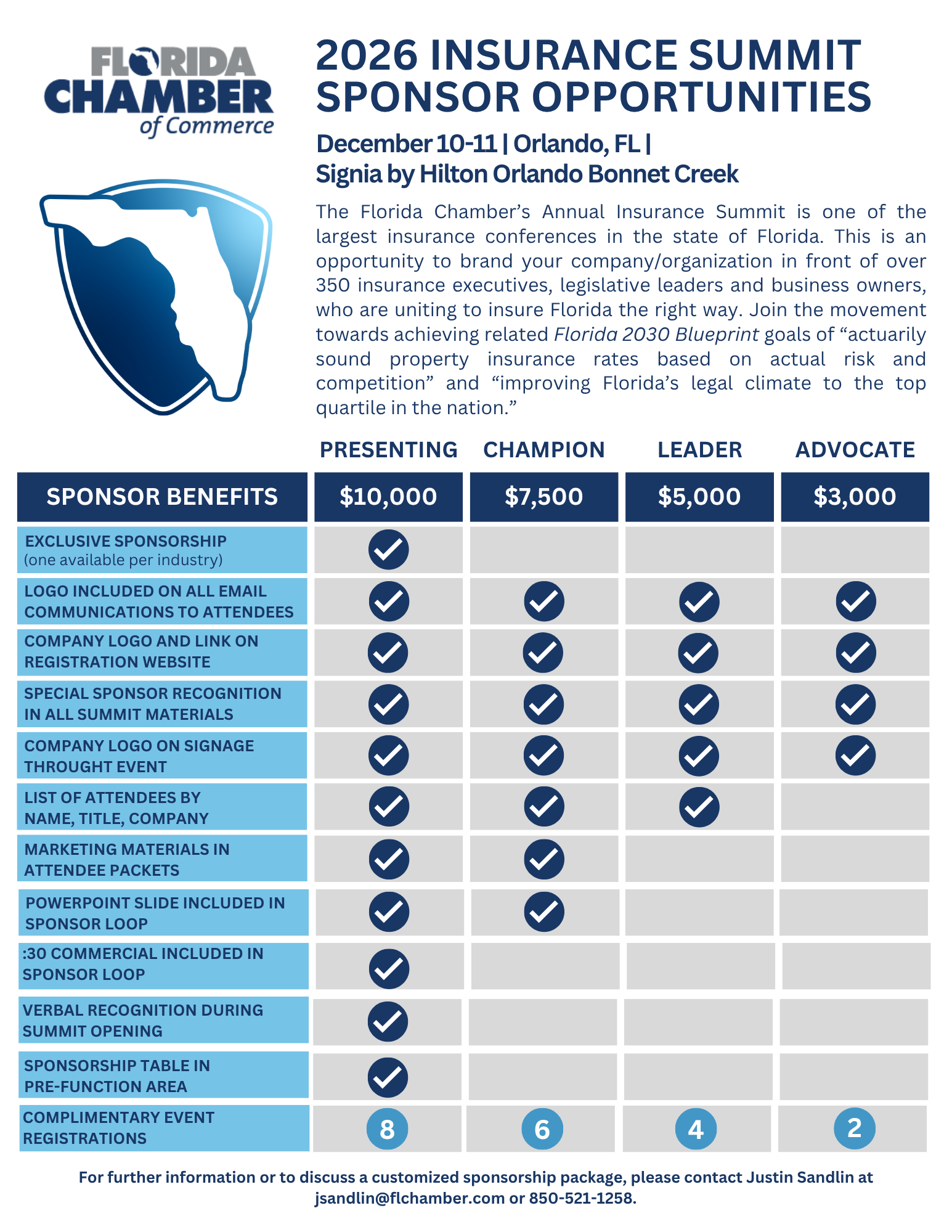 2026 Insurance Summit Sponsorship Flyer